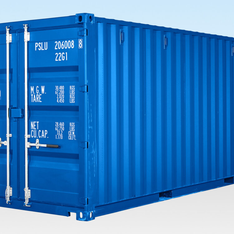 20FT SELF STORAGE CONTAINER WITH BAMBOO FLOOR – BLUE (RAL 5010)